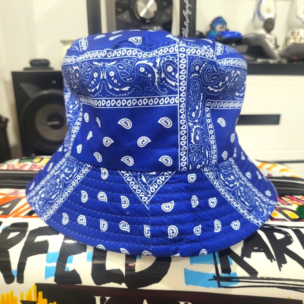 Blue Bandana Bucket Hat